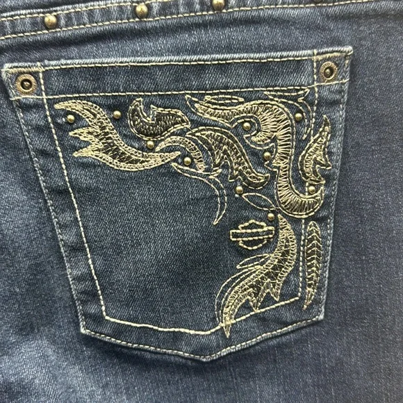 Harley Davidson Curvy Bootcut Denim Jeans Size 33 - Picture 5 of 8